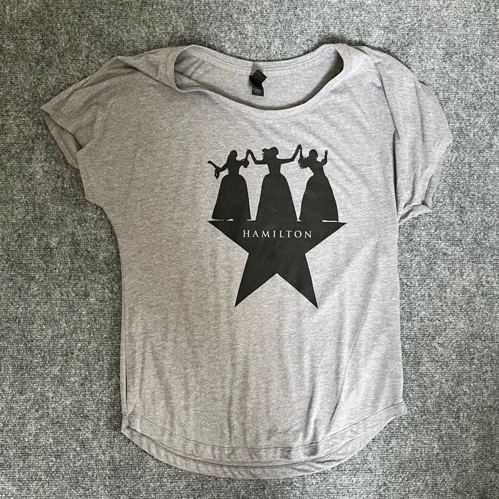 Hamilton The Musical Schuyler Sisters Graphic Tee Gray Tri-Blend Shirt Large